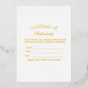 Luxury Certificate of Authenticity Sticker Ivory
