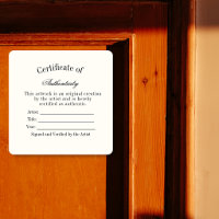 Luxury Certificate of Authenticity Sticker | Ivory