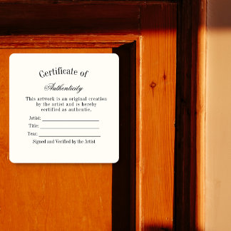 Luxury Certificate of Authenticity Sticker | Ivory