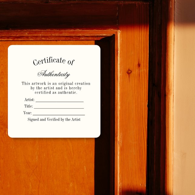 Luxury Certificate of Authenticity Sticker | Ivory (Creator Uploaded)