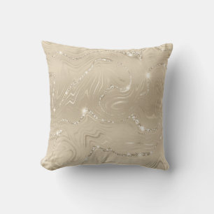 Luxury Champagne Background Beige Glitter  Cushion