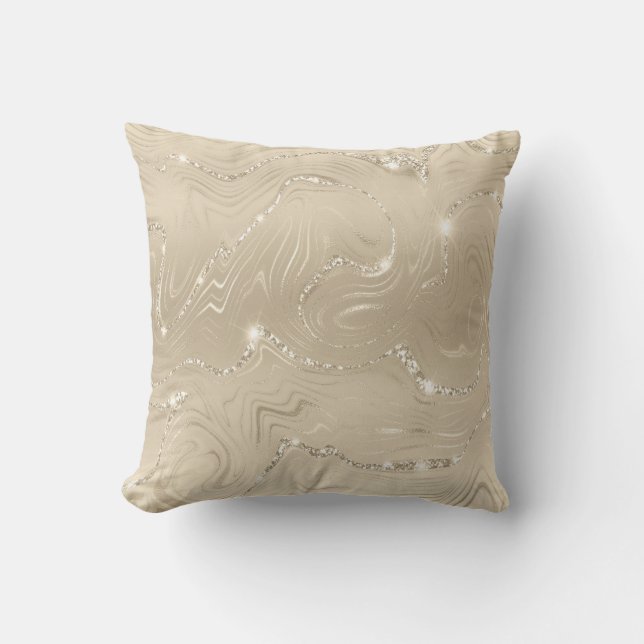 Luxury Champagne Background Beige Glitter  Cushion (Front)