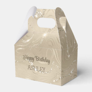 Luxury Champagne Background Beige Glitter Favour Box
