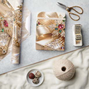 Luxury Champagne Gold Christmas Gift Wrapping Pape Paper