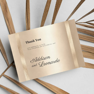 Luxury champagne gold glam minimalist Thank You  Invitation