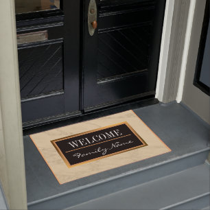 Luxury Champagne Gold Glitter Marble Customise Doormat