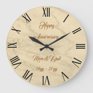Luxury Champagne Gold Glitter Marble Customise Large Clock