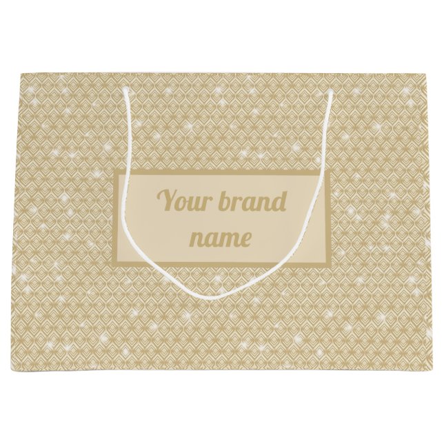 Luxury champagne pattern large gift bag (Front)