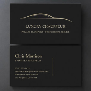 Luxury Chauffeur Black & Gold Business Card