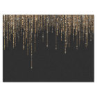 Luxury Chic Black Gold Sparkly Glitter Fringe