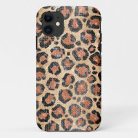 Luxury Chic Gold Black Brown Leopard Animal Print
