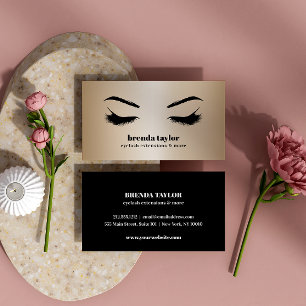 Luxury Chic Gold Eyelash Brow bar professional Business Card