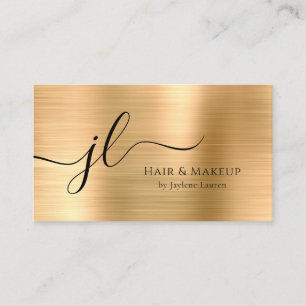 Luxury Chic Gold Monogram Script Business Card
