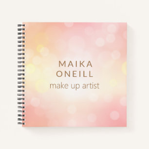 Luxury chic pink bokeh personalised notebook