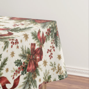 Luxury Christmas Bows and Ribbon Tablecloth