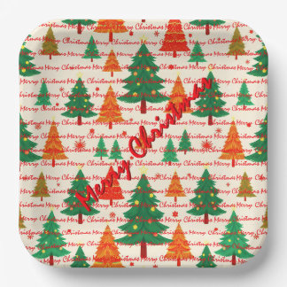 Luxury Christmas Christmas Trees Festive Paper Plate