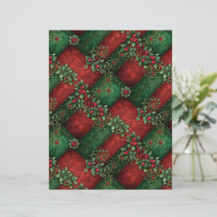 Luxury Christmas Quilt & Holly Scrapbooking Paper