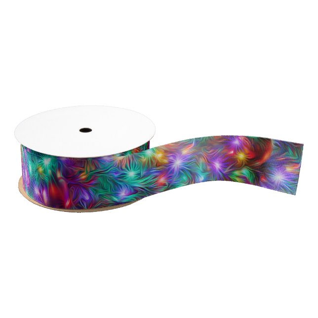 Luxury Christmas Sparkling Stars Grosgrain Ribbon (Spool)