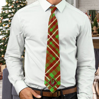 Luxury Christmas Tartan Personalised Monogram Tie