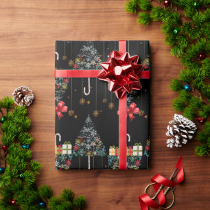 Luxury Christmas Tree Santa & Candy Cane Wrapping Paper
