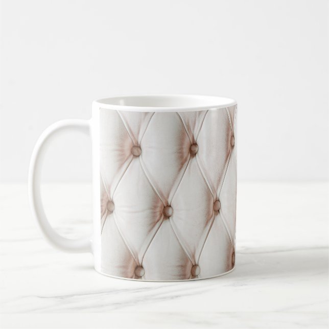 Luxury classic leather texture,old rose colour coffee mug (Left)