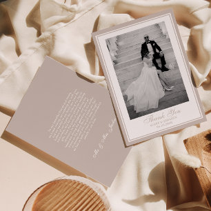 Luxury Classic Vintage Ivory Border Wedding Thank You Card