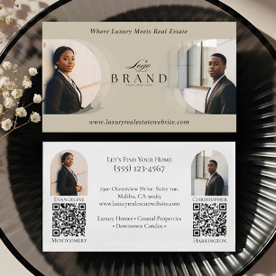 Luxury Classy Dual Agent Professional Real Estate Business Card
