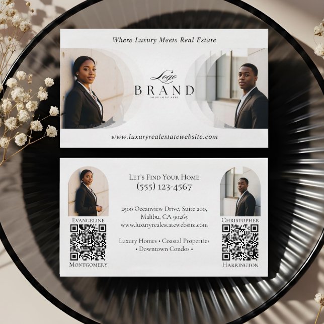 Luxury Classy Dual Agent Professional Real Estate Business Card (Luxury Classy Dual Agent Professional Real Estate Business Card)
