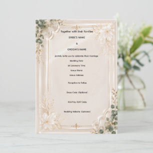 Luxury Clear Acrylic Champagne Gold Wedding Invita Invitation