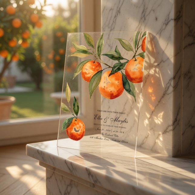 Luxury Clear Acrylic Citrus  Invitations (Creator Uploaded)