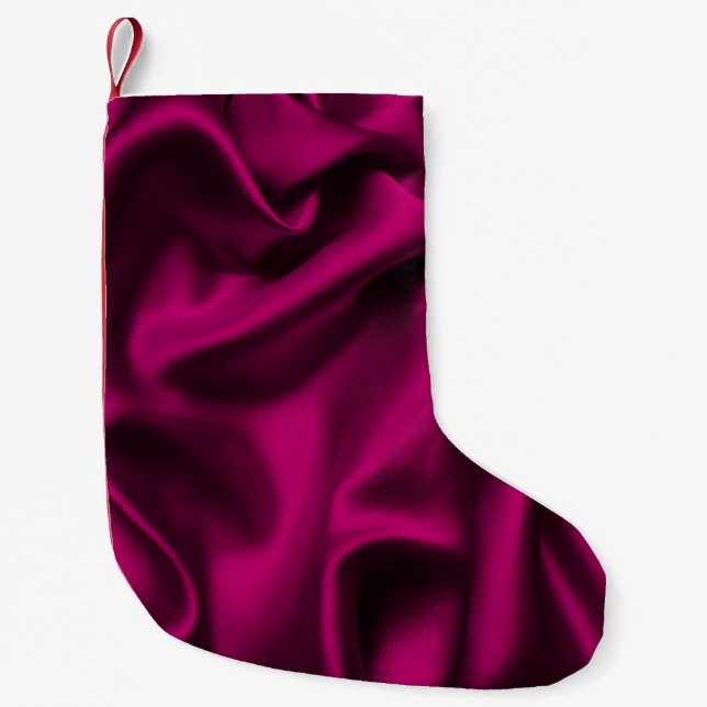 Luxury Cloth Abstract: Grunge Silk Wave Small Christmas Stocking (Front)