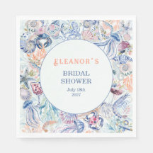 Luxury Coastal Chinoiserie Seashell Bridal Shower