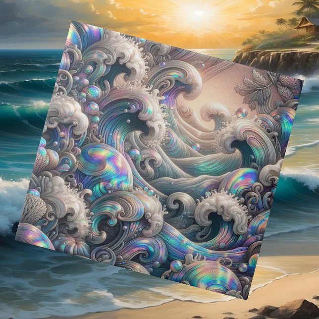 Luxury Coastal Living | Coral Reef Ocean Waves Ceramic Tile (Creator Uploaded)