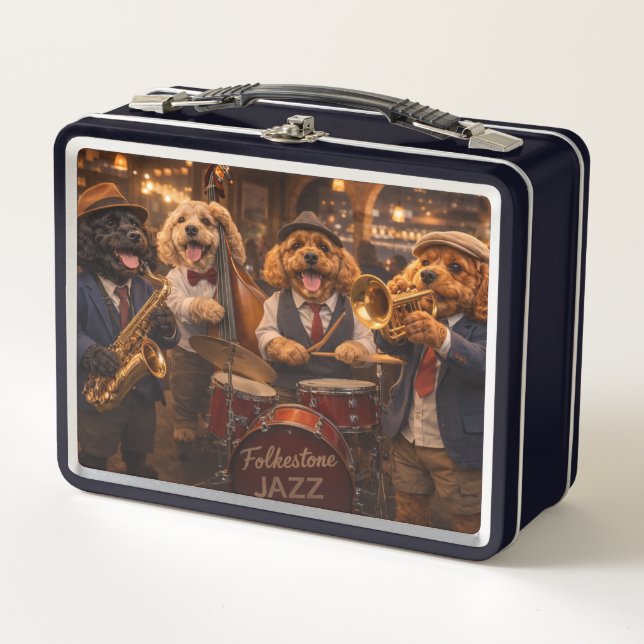 Luxury Cockapoo Jazz Band  Metal Lunch Box (Front)