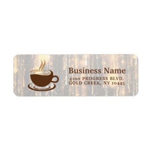 Luxury Coffee Shop Packaging Label Return Address Label