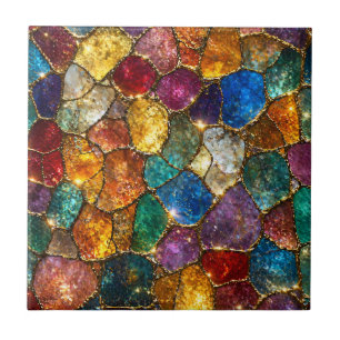 Luxury Colourful Crystal Mosaic Seamless Pattern Ceramic Tile