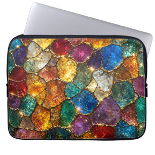 Luxury Colourful Crystal Mosaic Seamless Pattern Laptop Sleeve