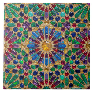 Luxury Colourful Crystal Opal Moroccan Zellij Ceramic Tile