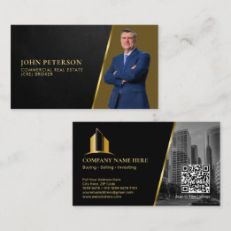 Luxury Commercial Real Estate Broker | Black Gold Business Card