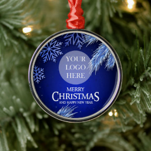 Luxury Company Christmas Party Logo Metal Ornament