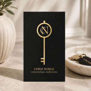 Luxury Concierge Black Gold Business Card