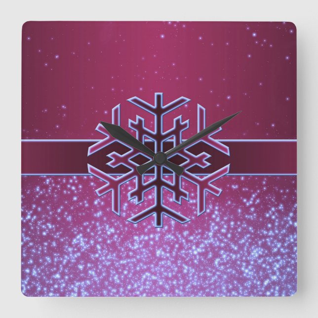 Luxury Cool Christmas Snowflake Clock (Front)