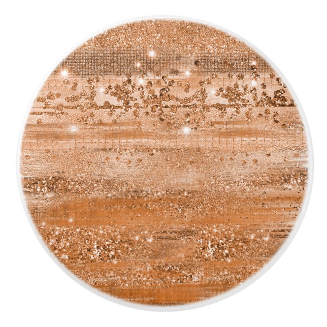 Luxury Copper Glitter Brush Strokes Ceramic Knob (Front)