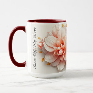 Luxury Coquette Rococo Floral Heart Pink Mug