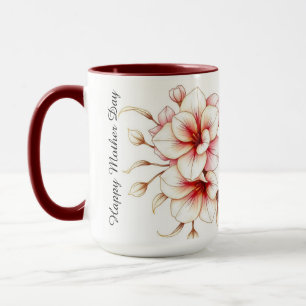 Luxury Coquette Rococo Floral Heart Pink Mug