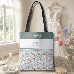Luxury Cottagecore Wildflower Bride to Be Tote Bag