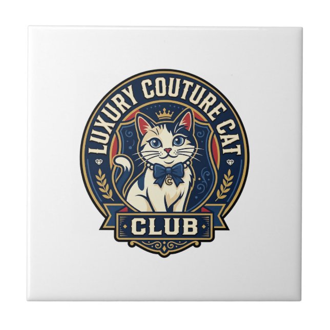Luxury Couture Cat Cat Mum Gift Idea - Luxury Cout Ceramic Tile (Front)