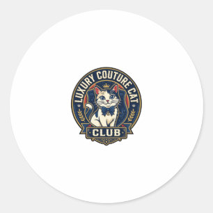 Luxury Couture Cat Cat Mum Gift Idea - Luxury Cout Classic Round Sticker