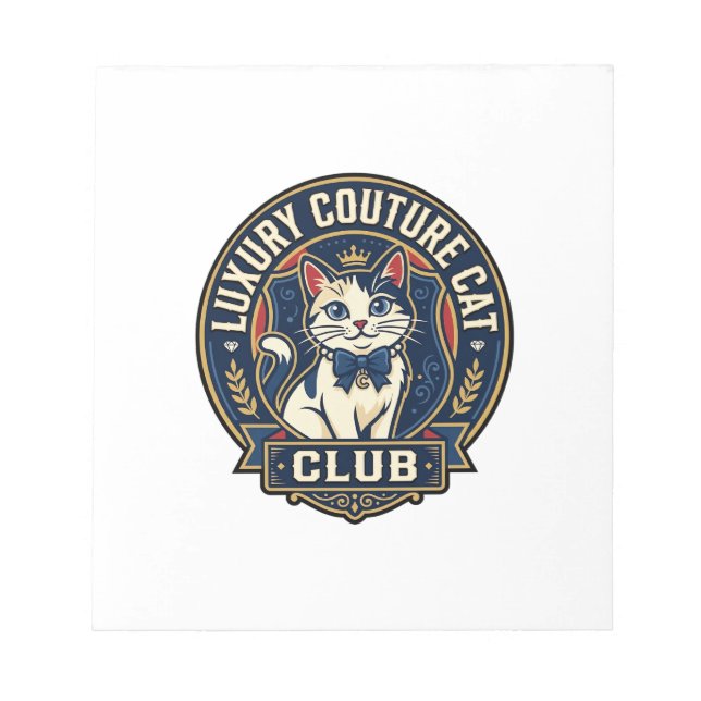 Luxury Couture Cat Cat Mum Gift Idea - Luxury Cout Notepad (Front)