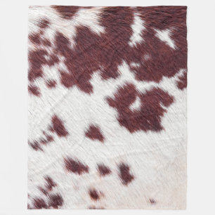 Luxury Cowhide Animal Skin Print  Fleece Blanket
